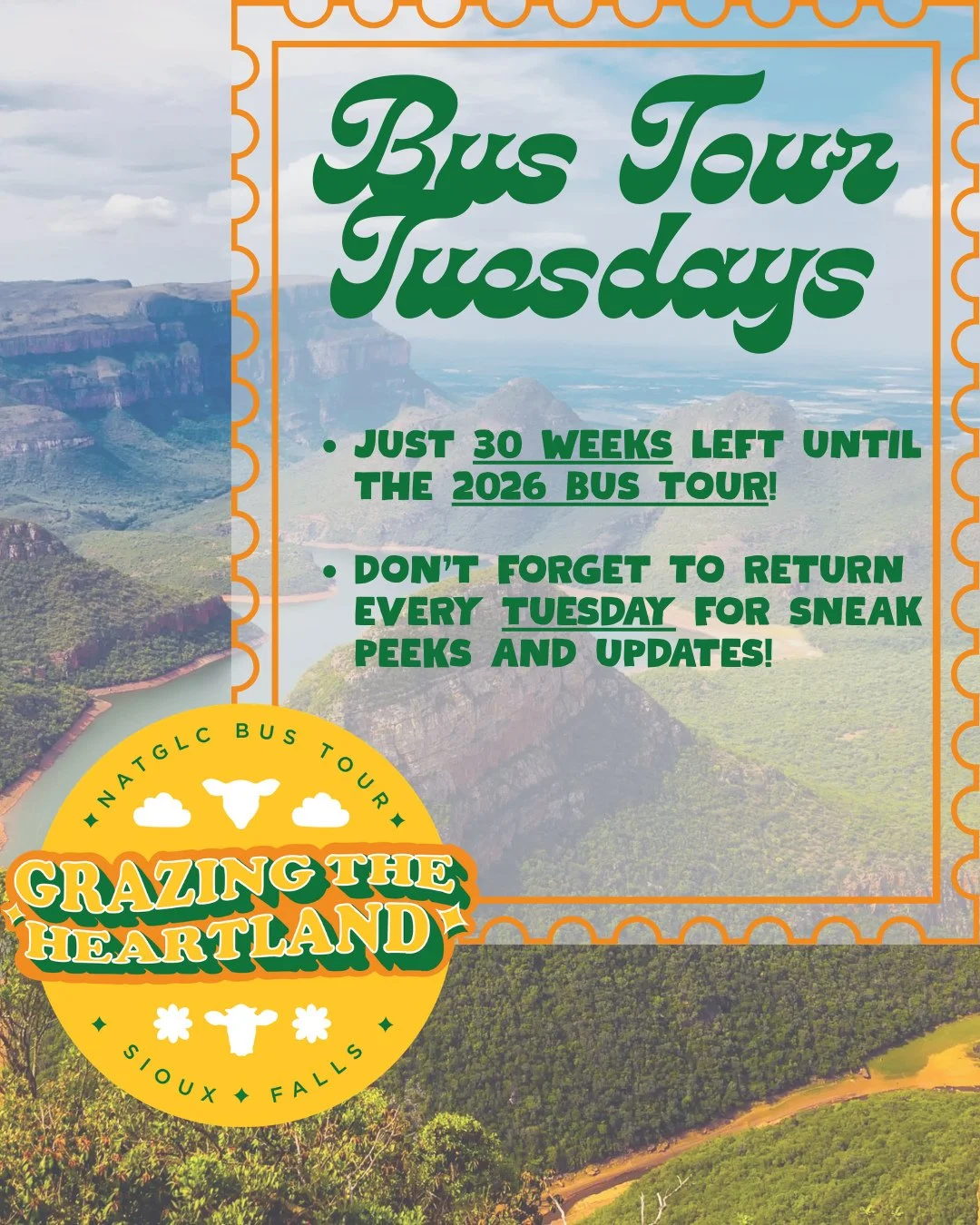Introducing: Bus Tour Tuesdays! �⁠
⁠
The countdown to Grazing the Heartland 2026 officially starts NOW, just 30 weeks until we&rsquo;re rolling down the highway and making memories.  Every Tuesday, we&rsquo;re bringing you exclusive sneak peeks, behi