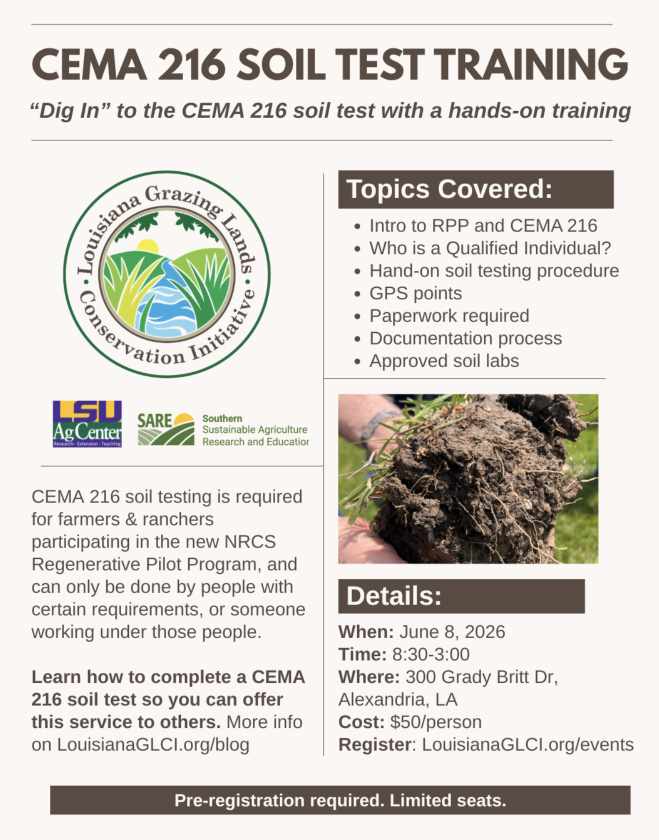 CEMA 216 Soil Test Training