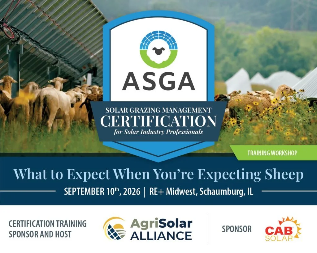 Agrivoltaics Certification Training for Solar Developers and Operators: Chicago RE+ Midwest