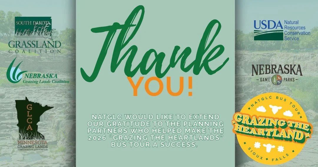The National Grazing Lands Coalition would like to acknowledge the planning partners who helped make the bus tour possible. We could not have organized this amazing event without your ideas, networks, and hard work.