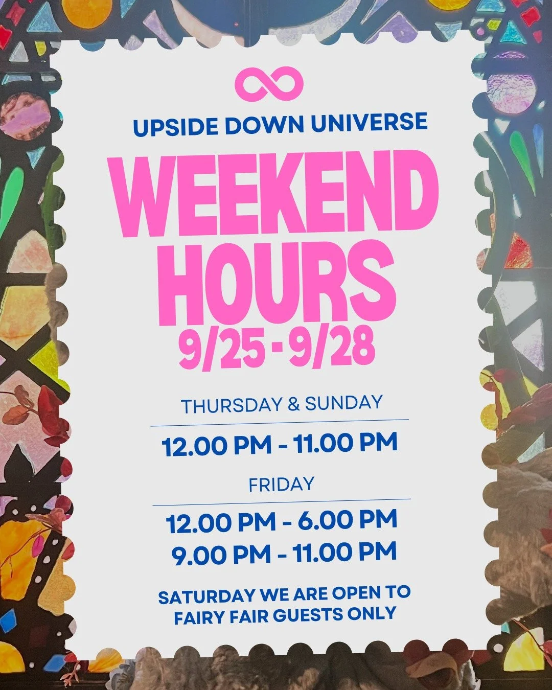 Planning to visit our immersive this weekend? 

We have limited hours due to TWO SPECIAL EVENTS! 

@jasonkellart's art reception on Friday night from 7pm - 9pm and Fairy Fair all day on Saturday! 

Come by for our awesome events or get tickets for ou