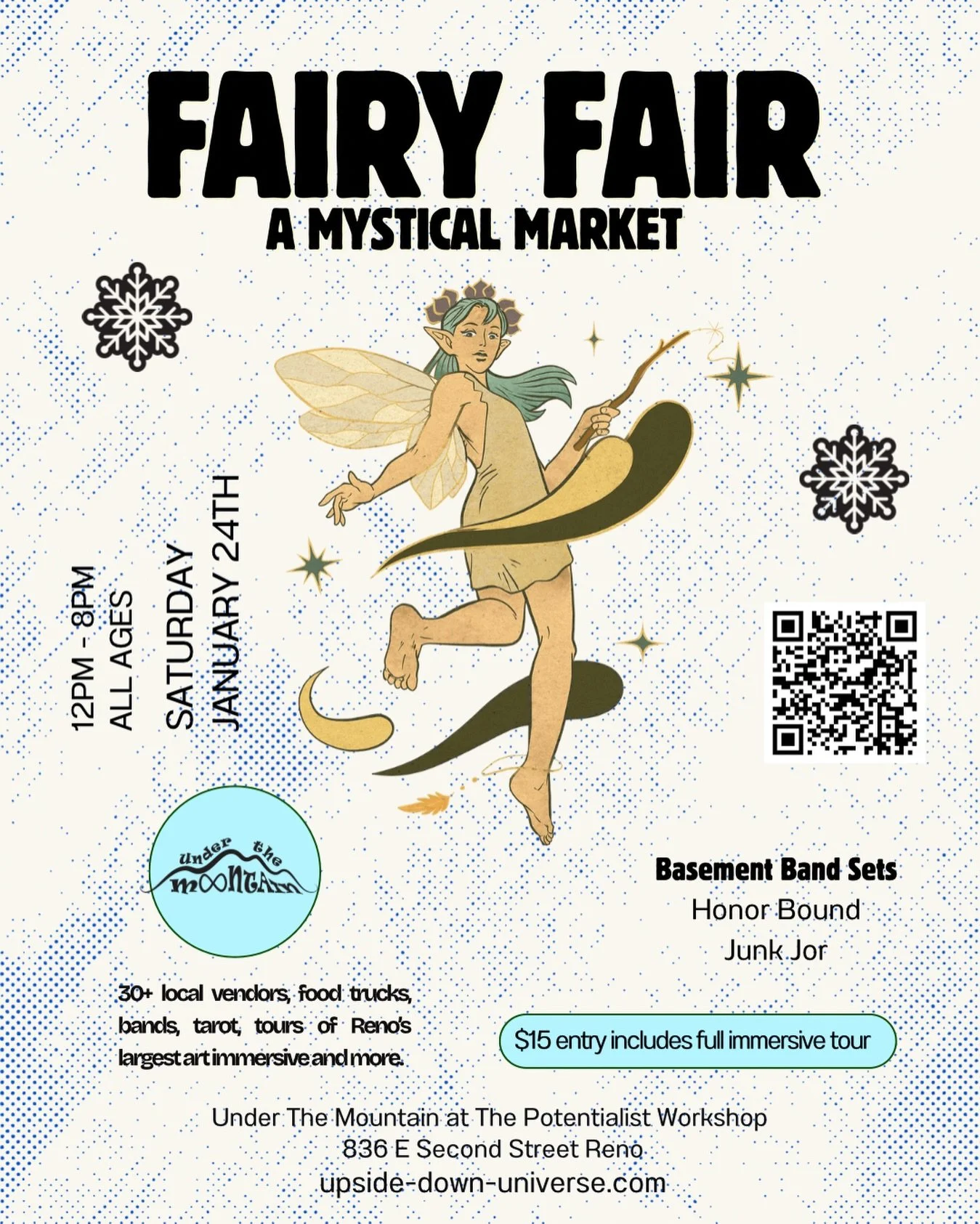 Fairy Fair is back in 2026! 💫 We&rsquo;ve got two open spots for basement band sets for this event. Reach out if you&rsquo;d like the gig! Let&rsquo;s jam Under The Mountain this winter. ❄️
