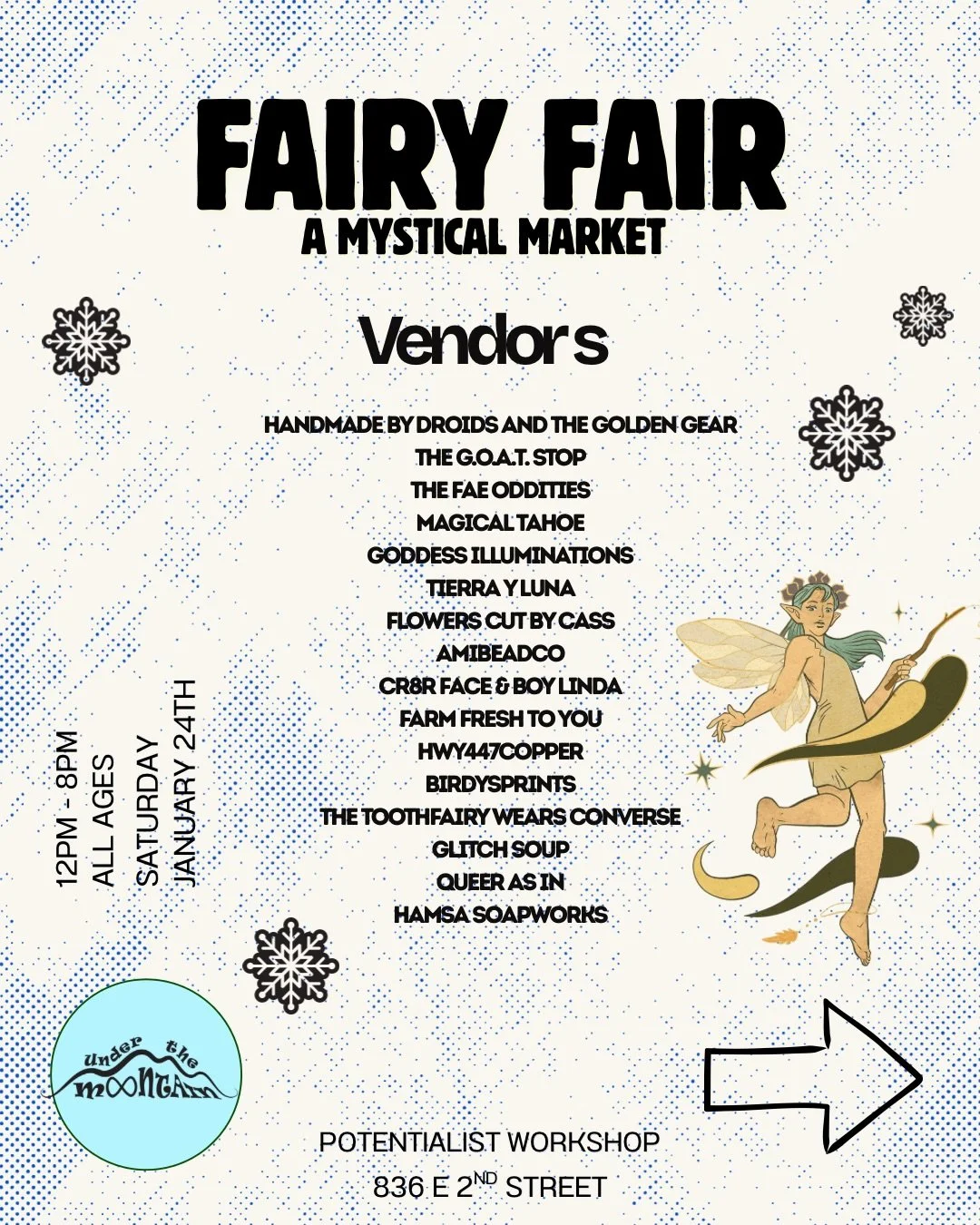We&rsquo;ve got so many amazing local vendors join us for Fairy Fair! 🧚✨ 

If you&rsquo;re interested in a quieter shopping &amp; art experience come by between 12pm - 4pm. 

If you&rsquo;re ready to rock then join us from 4pm - 8pm for all of the b