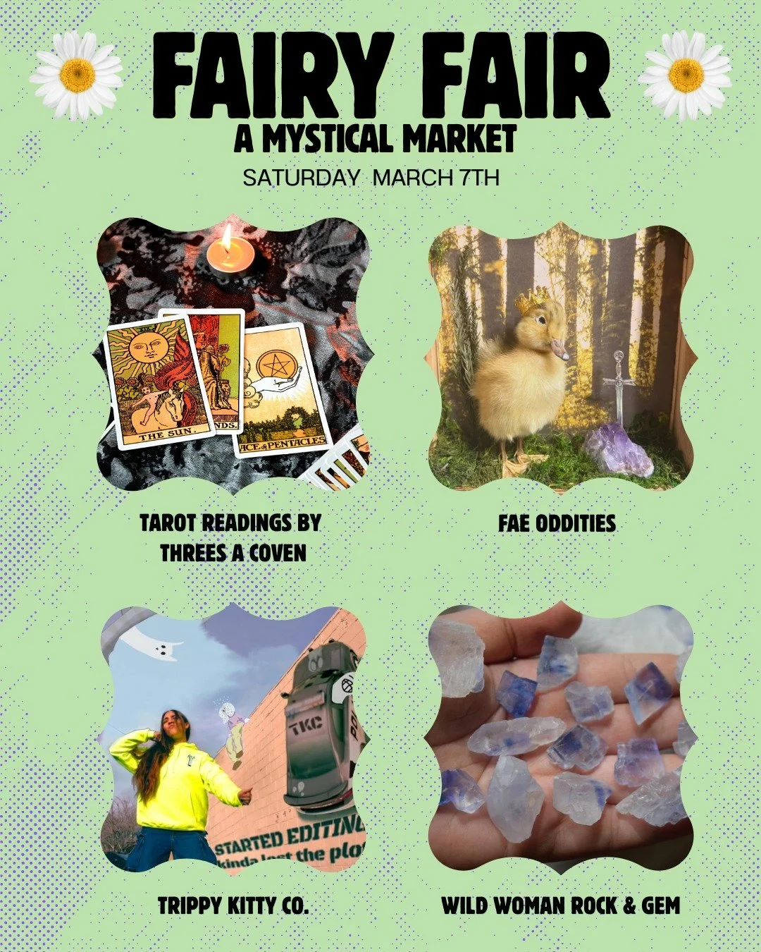 The weather is getting warmer and Spring is in the air! We're so excited about our March Fairy Fair and all of our magickal vendors who will be slinging their wares! 🌱🍄✨