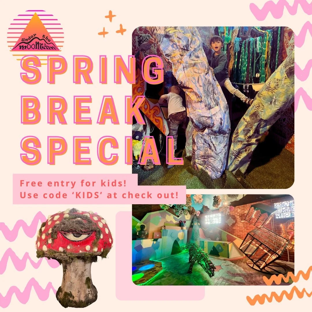 Looking for something fun to do this Spring Break? 

 ✨Frolic at Reno's Largest Immersive! We have a new scavenger hunt and a massive interactive art exhibit perfect for exploration and creativity. 

For all of Spring Break kids get free entry! 🌱