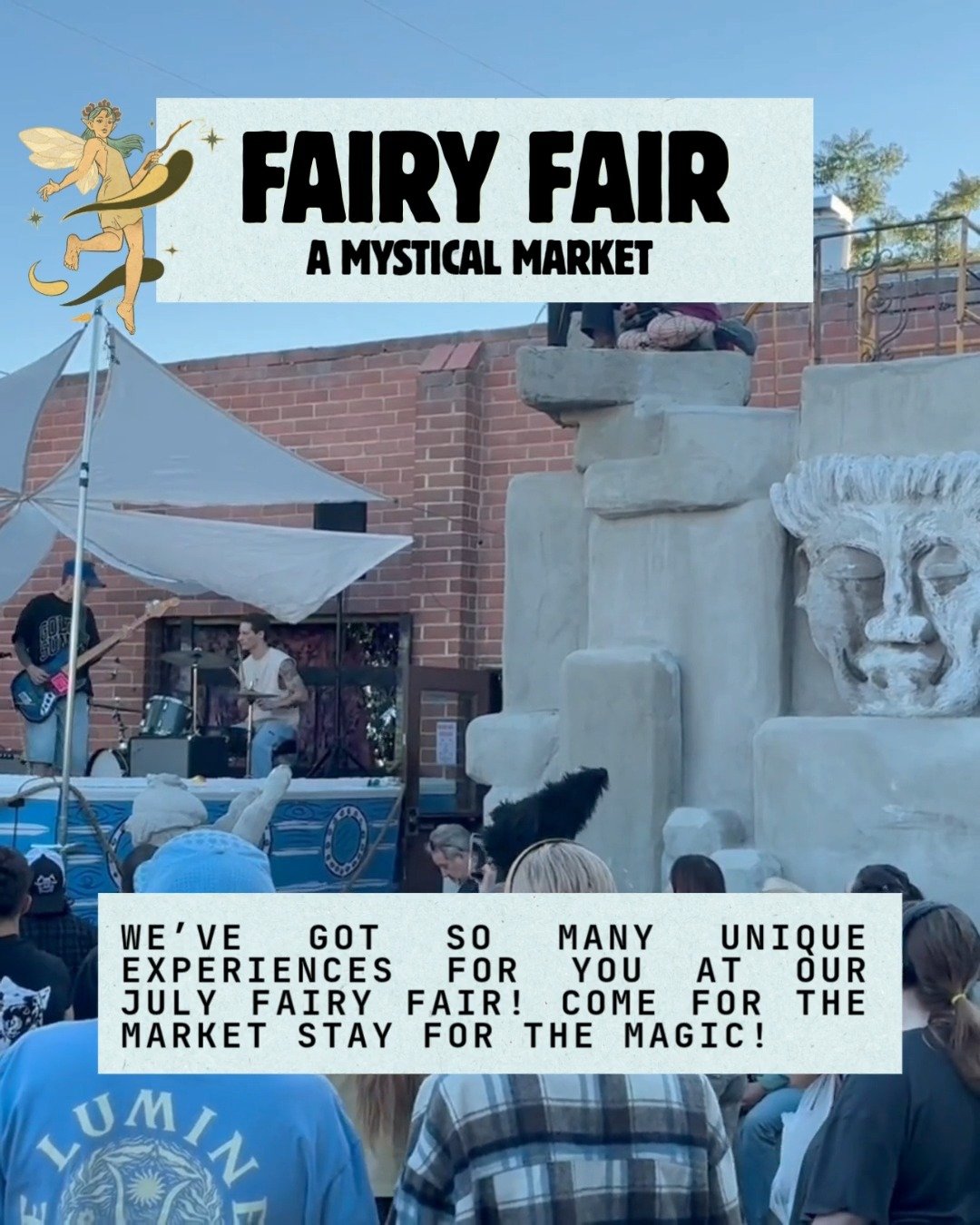 Saturday is jam-packed with epic events! Start your day off with our magical market! ✨🫧🧚

Clear your energy, read your tarot, get a massage, add some glitter and a henna tattoo, and you'll be 💯 ready for a big evening of adventure.