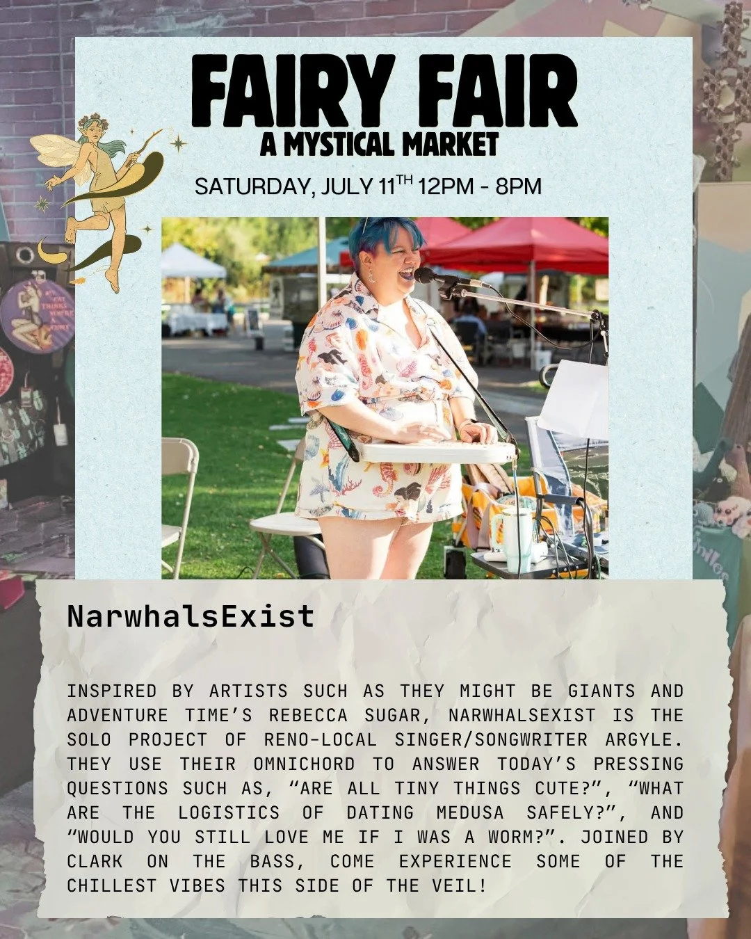 All fairies need music and we've got an amazing lineup with @narwhalsexist2, @threereefsdeep and @the_zines_reno! 

Music starts at 5pm on our boat stage and we've got the misting tents right out front so you can cool down while you listen to their r