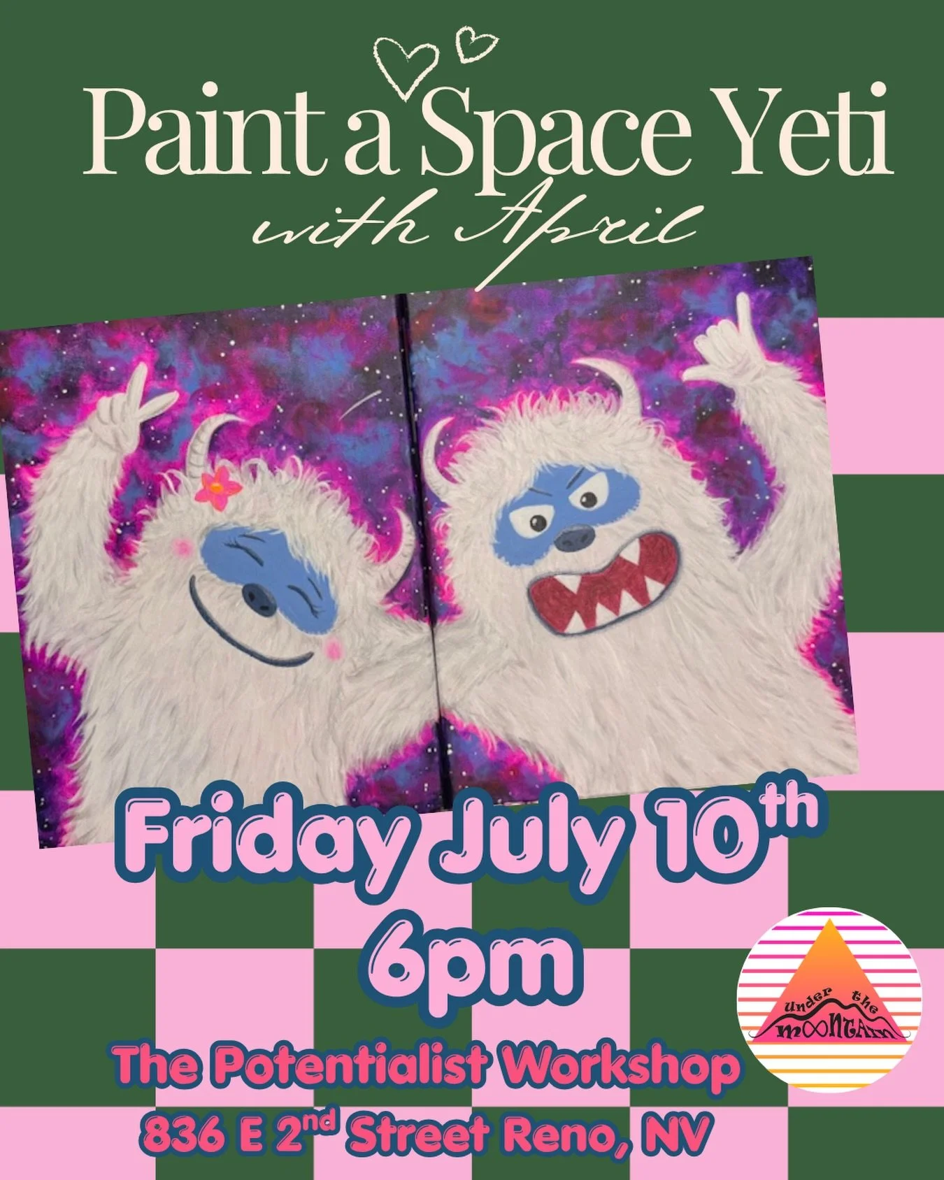 Tonight! We&rsquo;ve got a special painting class with @bodyprintspainting! Come make a Yeti with us! 🎨🖌️