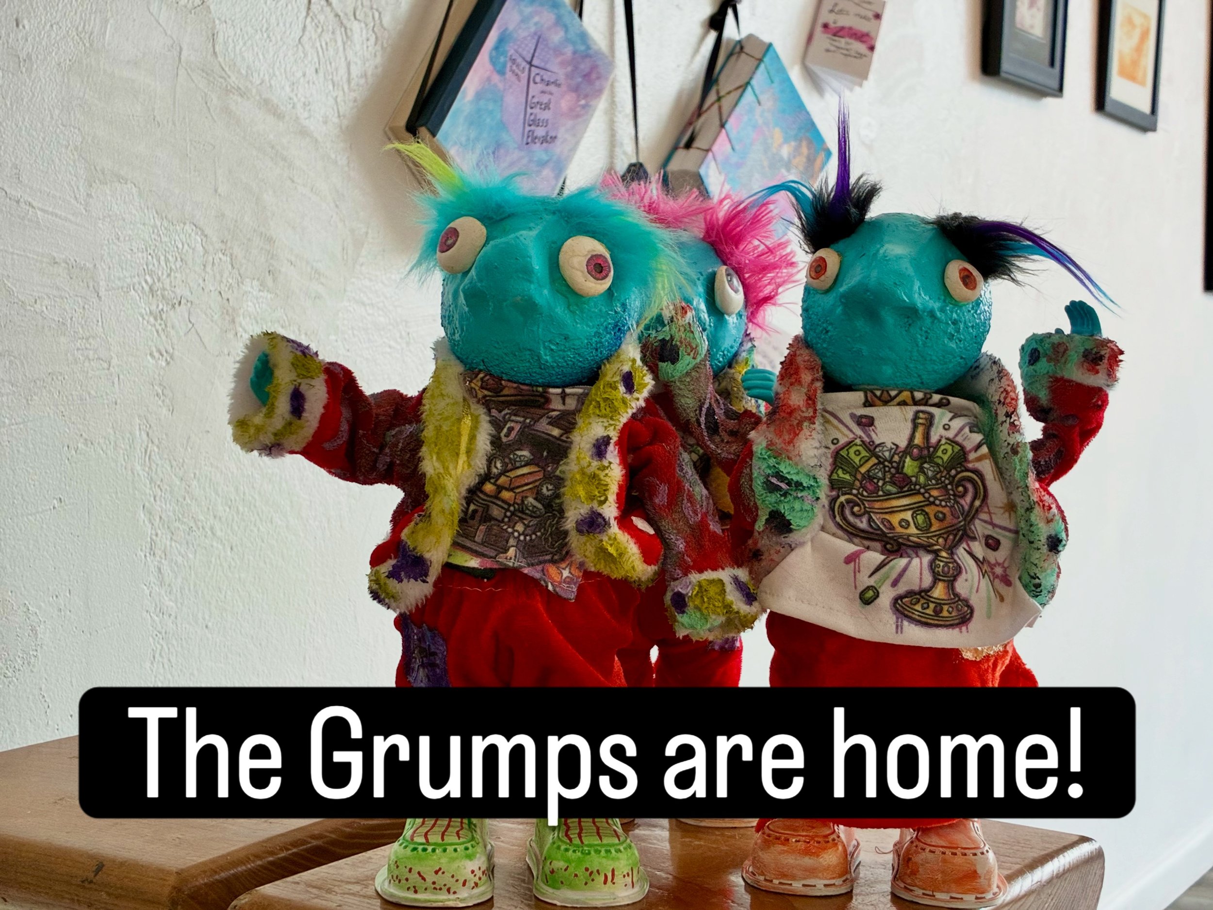 Did you adopt a grump? They are back from their adventures at McKinley Arts and Culture and they&rsquo;re waiting for you! Visit us this Friday evening during the Laika Press art reception at @savagemysticart to pick up your Grump Grump. 💙