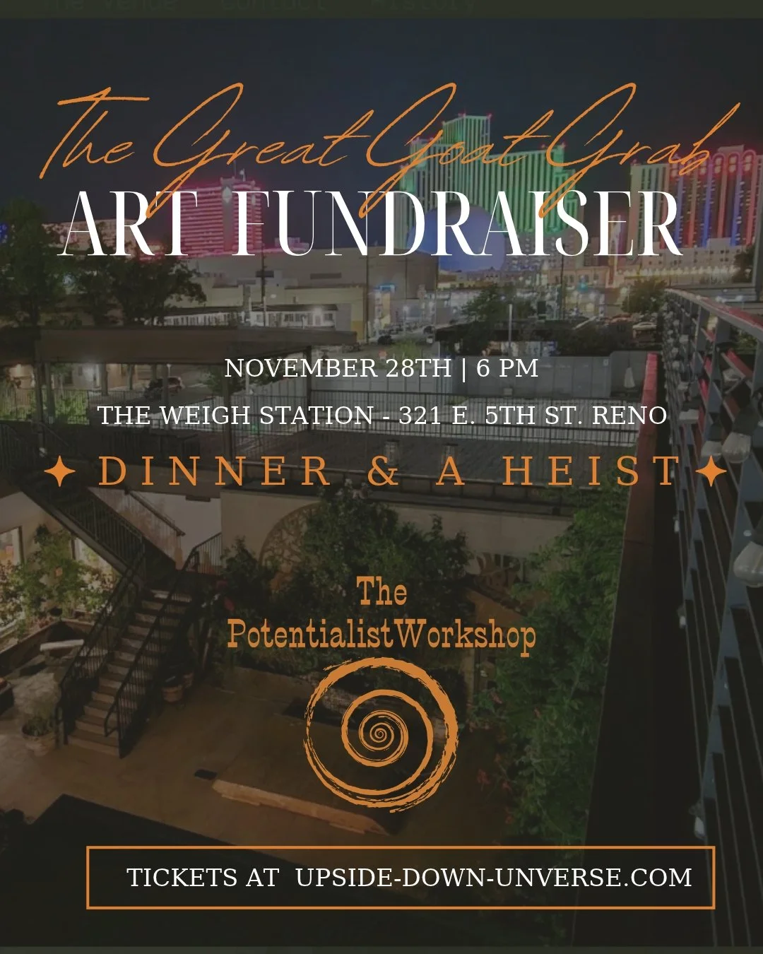 Support the arts and treat yourself! 🥂Join us for our yearly dinner and an art heist fundraiser event!

This year @theweighstationevents is hosting, with catering by @renorecipes! It's going to be a magical night of food, art, music, and vibes!

Our