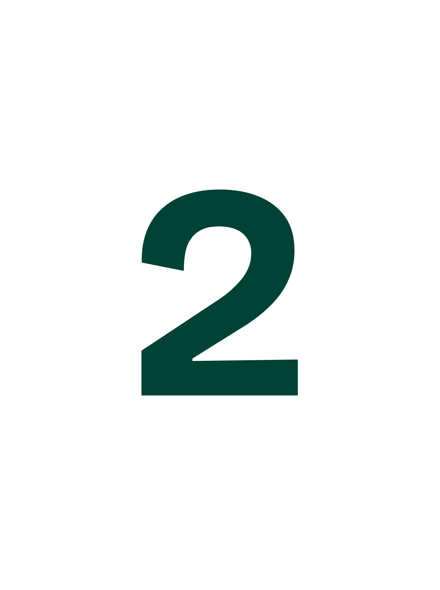 Number 2 in large teal font on black background.