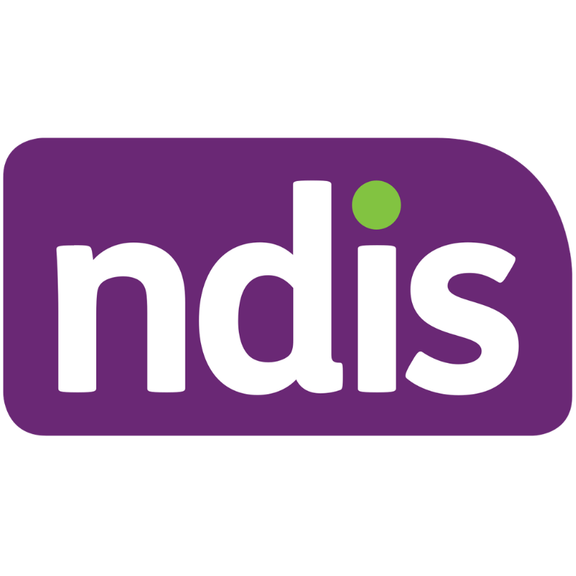 NDIS logo with white lowercase letters 'ndis' on a purple rounded rectangle background, with a small green dot above the letter 'i'.