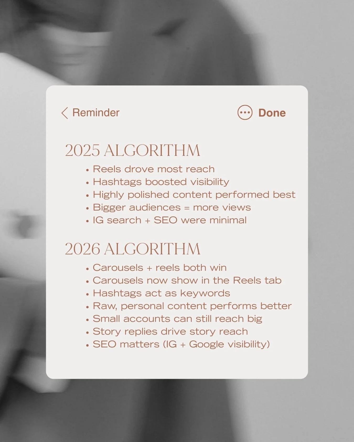 A quiet shift, but a powerful one💫 

In 2026, Instagram is rewarding intention &amp; connection over trends.