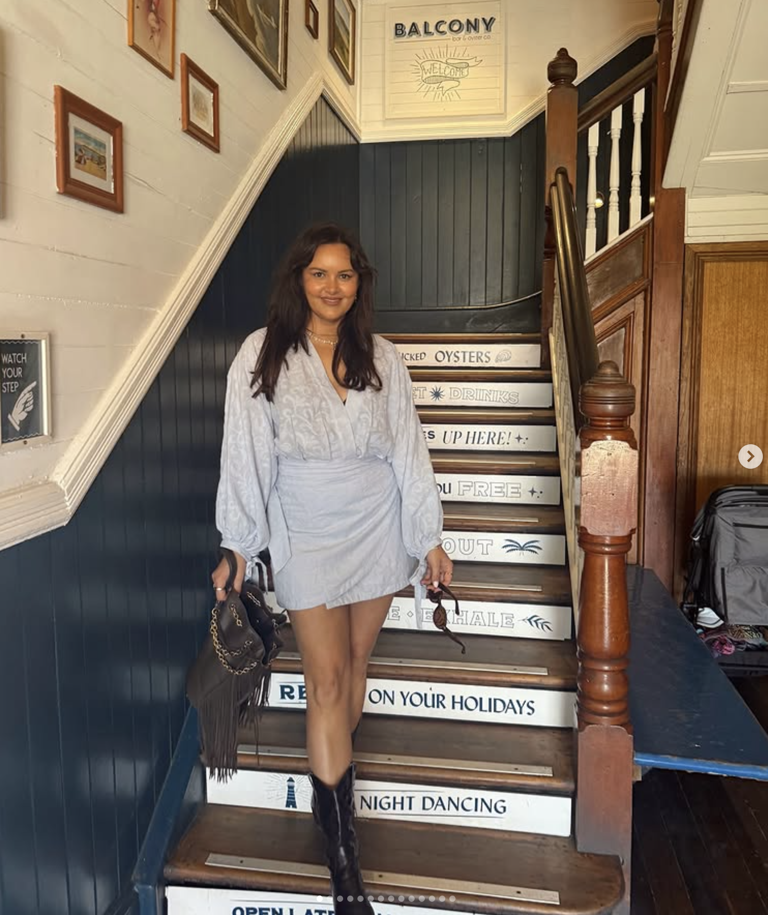 Jayde Couldwell on a staircase