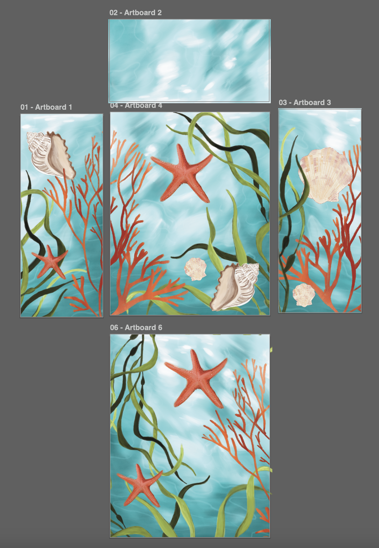 Summer Pedstal Artwork Laid Out