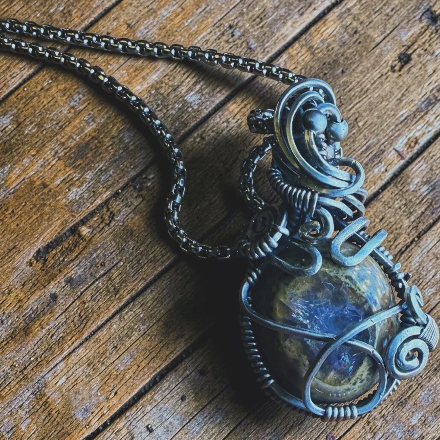 Sterling Silver Wrapped Opal