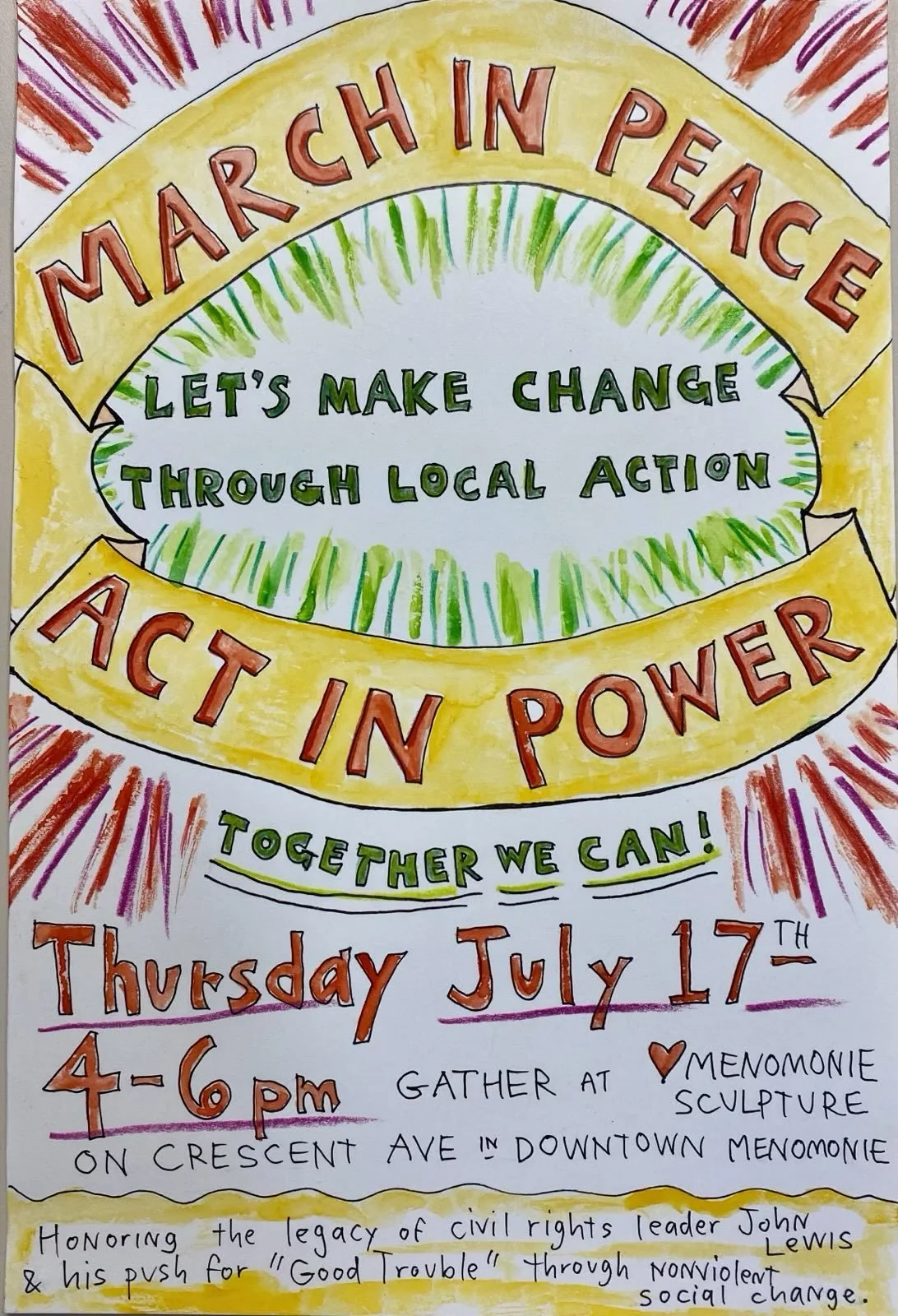 Good Trouble Peaceful Protest: Menomonie