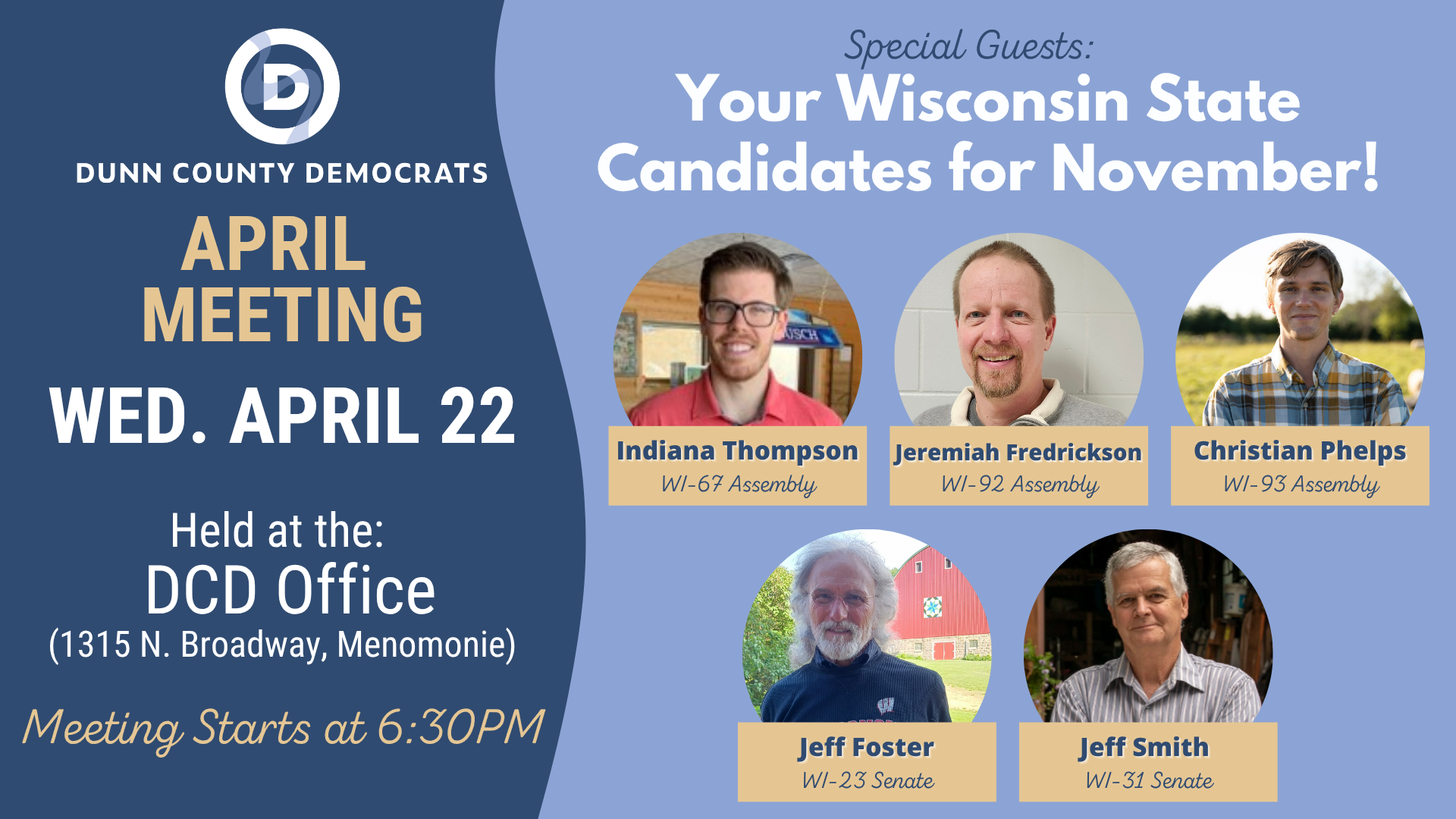 April Meeting - Meet State Candidates!