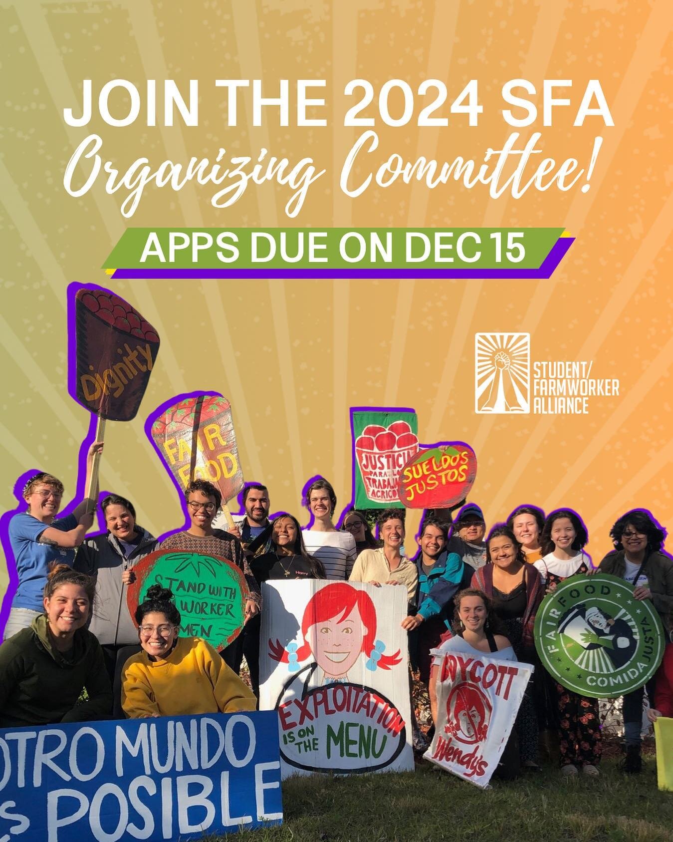 Want to be part of the leadership of one of the most dynamic, creative student / youth movements around? Apply today (link in bio) to join the 2024 SFA Organizing Committee! 💥