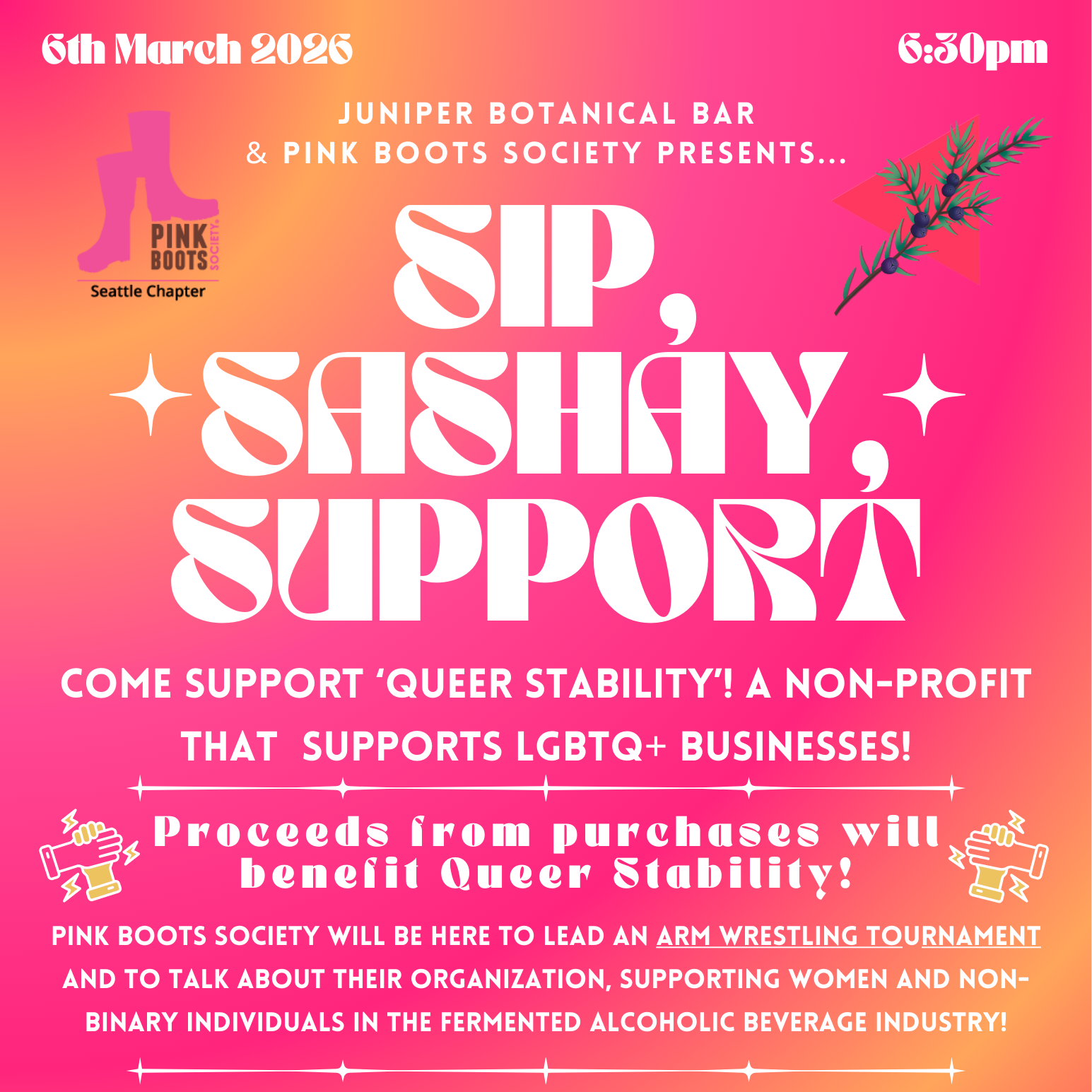 Sip, Sashay, Support