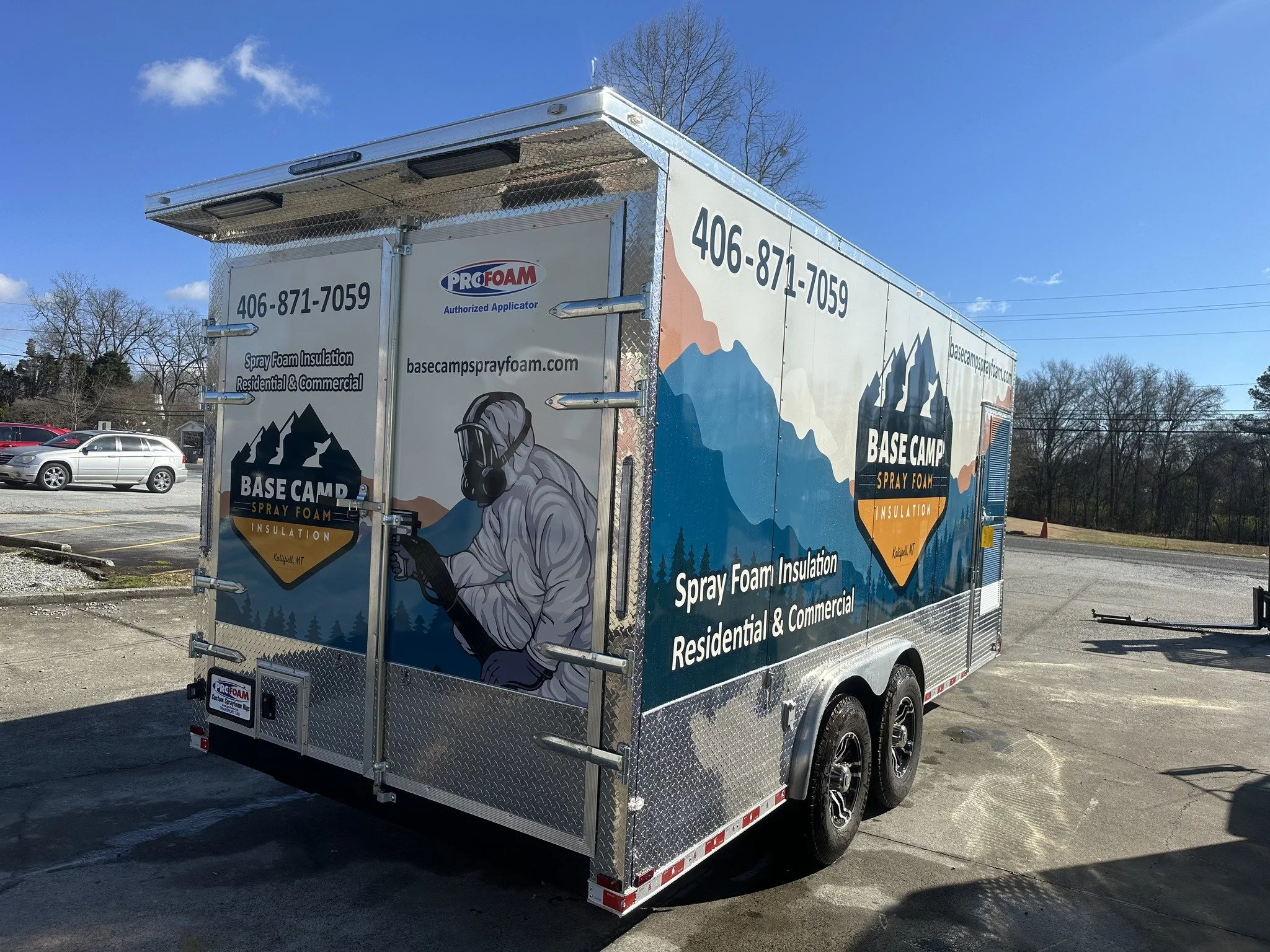 Base Camp Spray Foam work trailer, Flathead Valley Montana