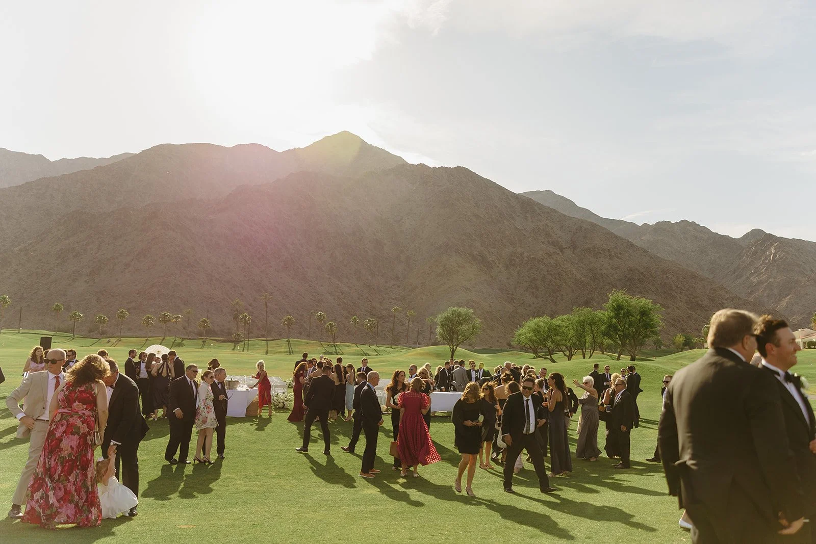 A wedding reception on the lawn at PGA West