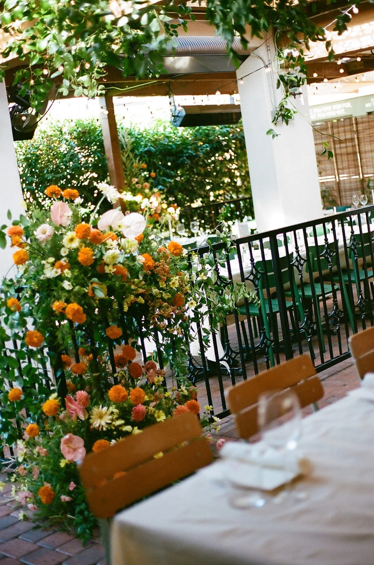 Detail photo of the florals at a San Juan Capistrano Wedding Venue