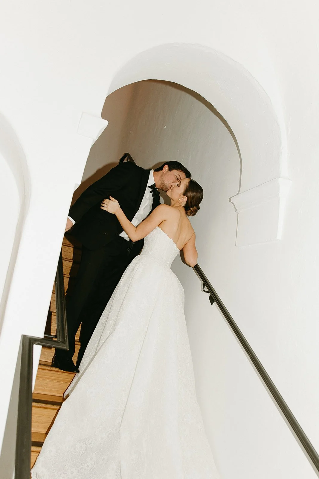 Editorial bride and groom portraits at the Carondelet House, a DTLA wedding venue