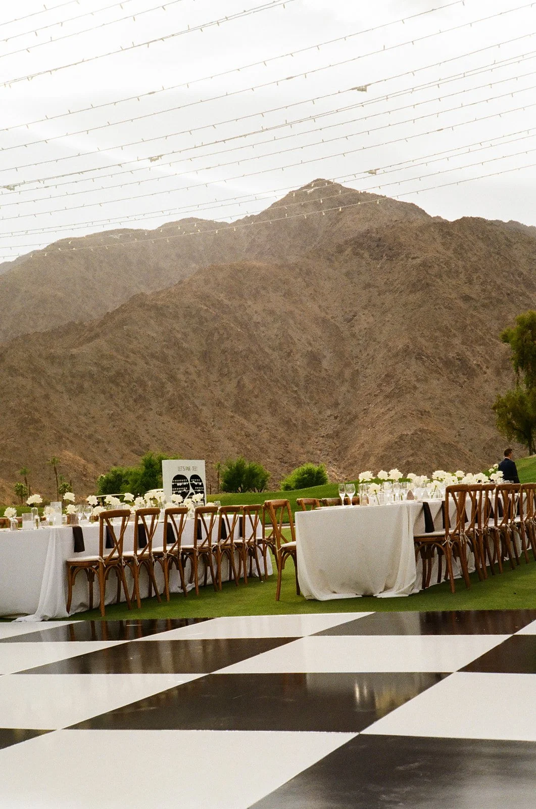 A wedding reception setup at PGA West