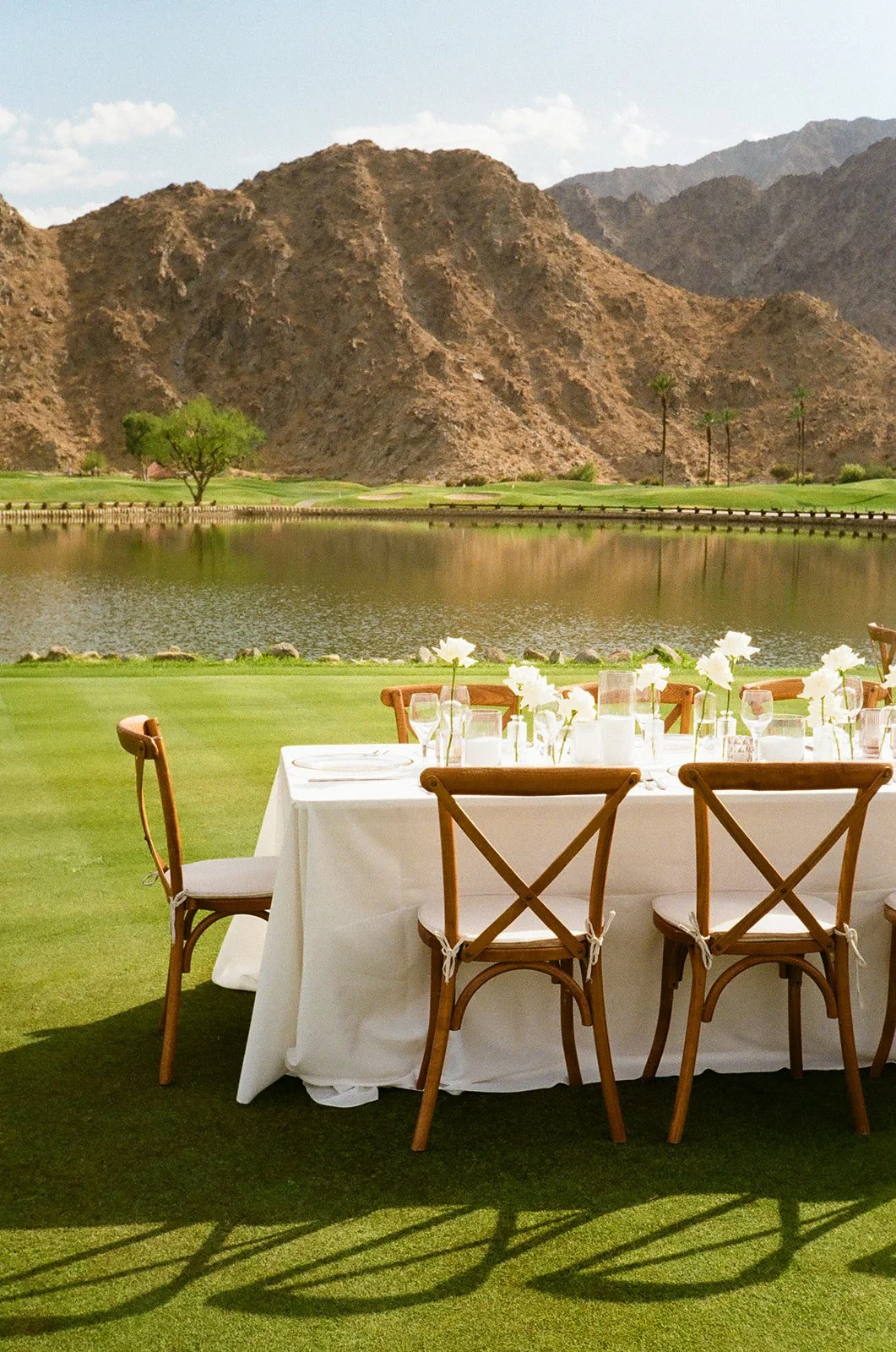 A wedding reception setup at PGA West