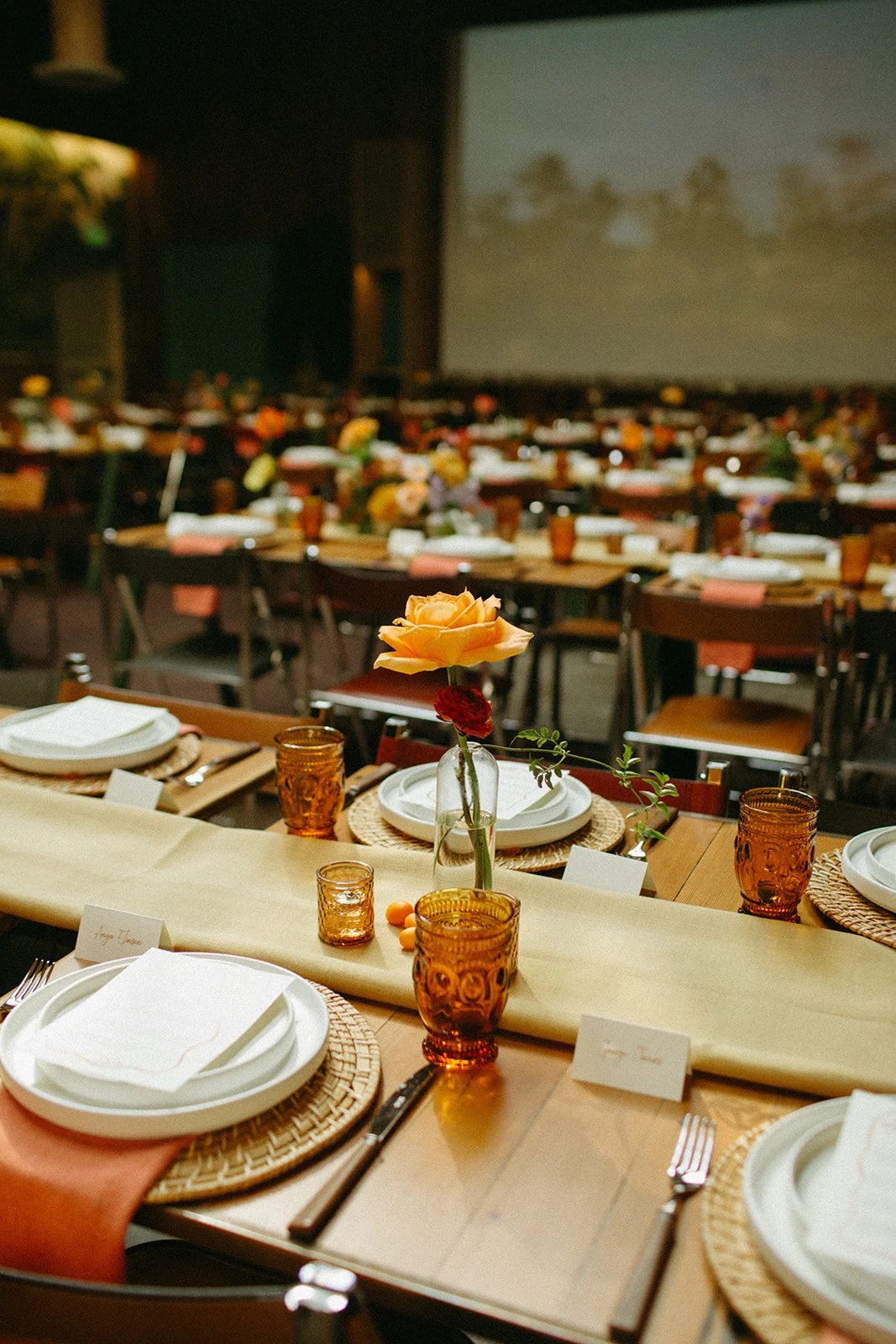 A wedding reception setup at VAlentine, a unique wedding venue in Los Angeles