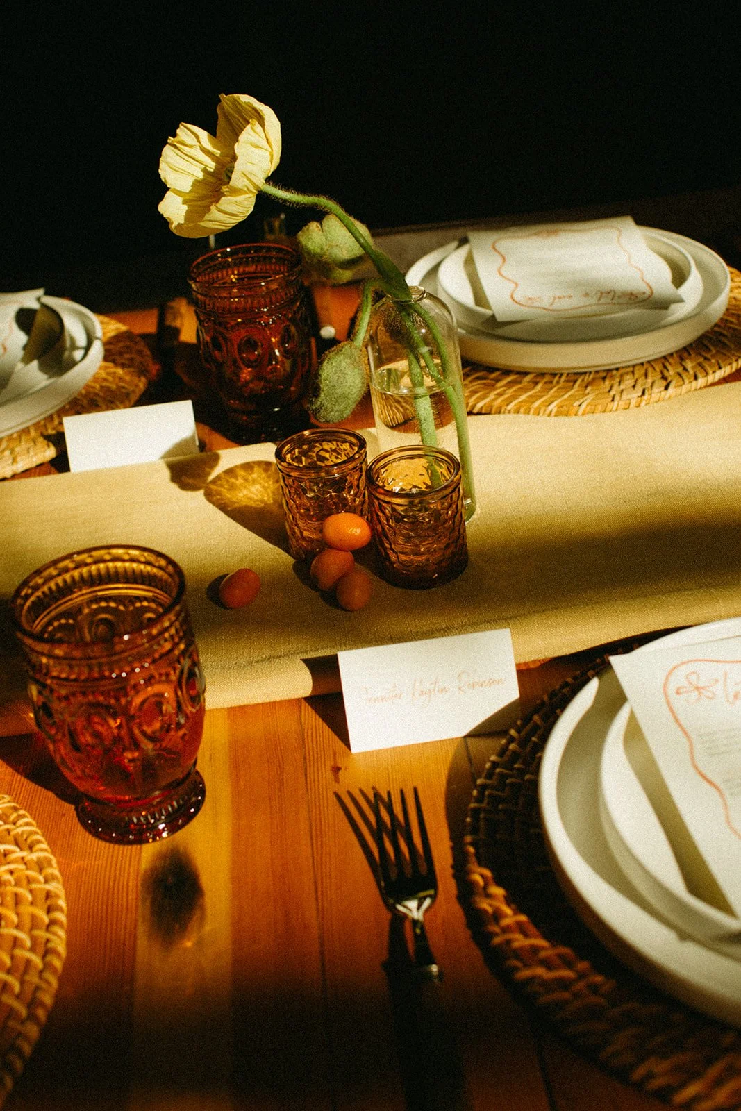 Wedding reception table decor