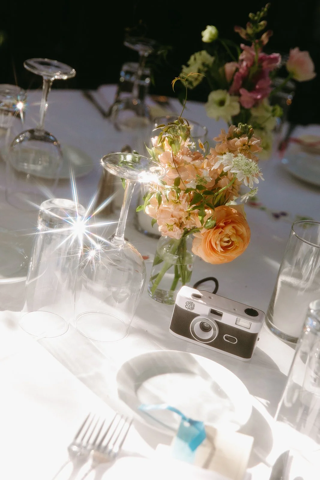 Wedding tables setup for an outdoor wedding reception