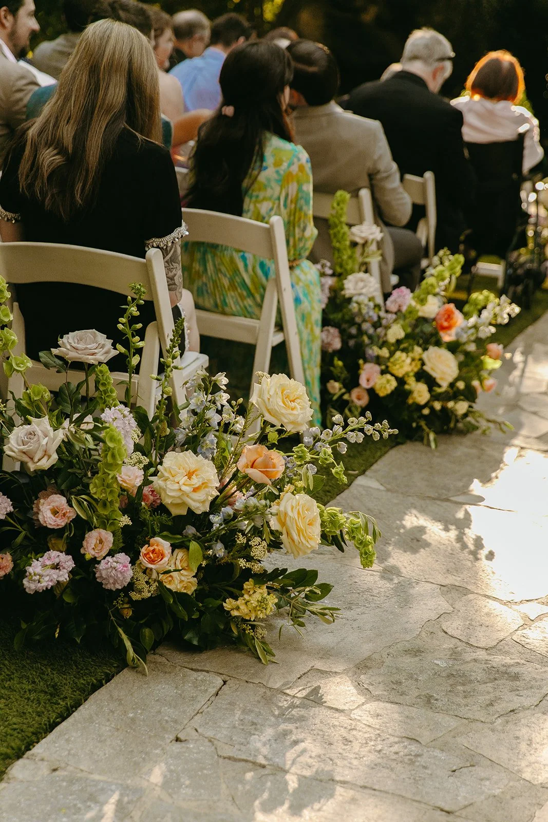 A wedding ceremony setup at Calamigos Ranch