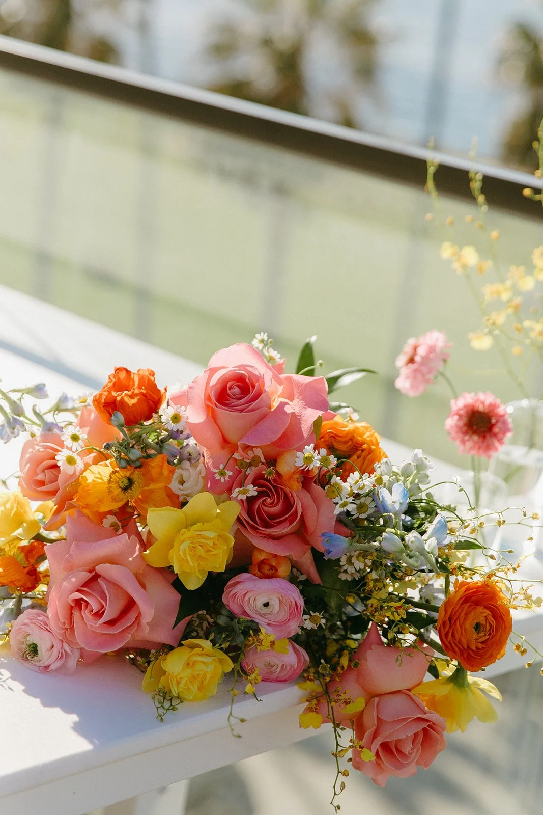 A colorful wedding bouquet