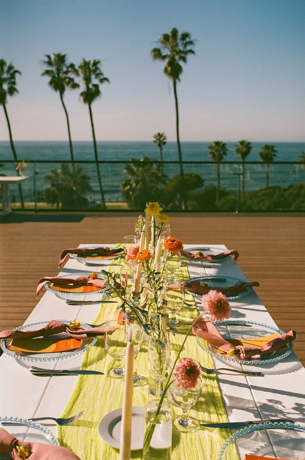 An outdoor colorful wedding