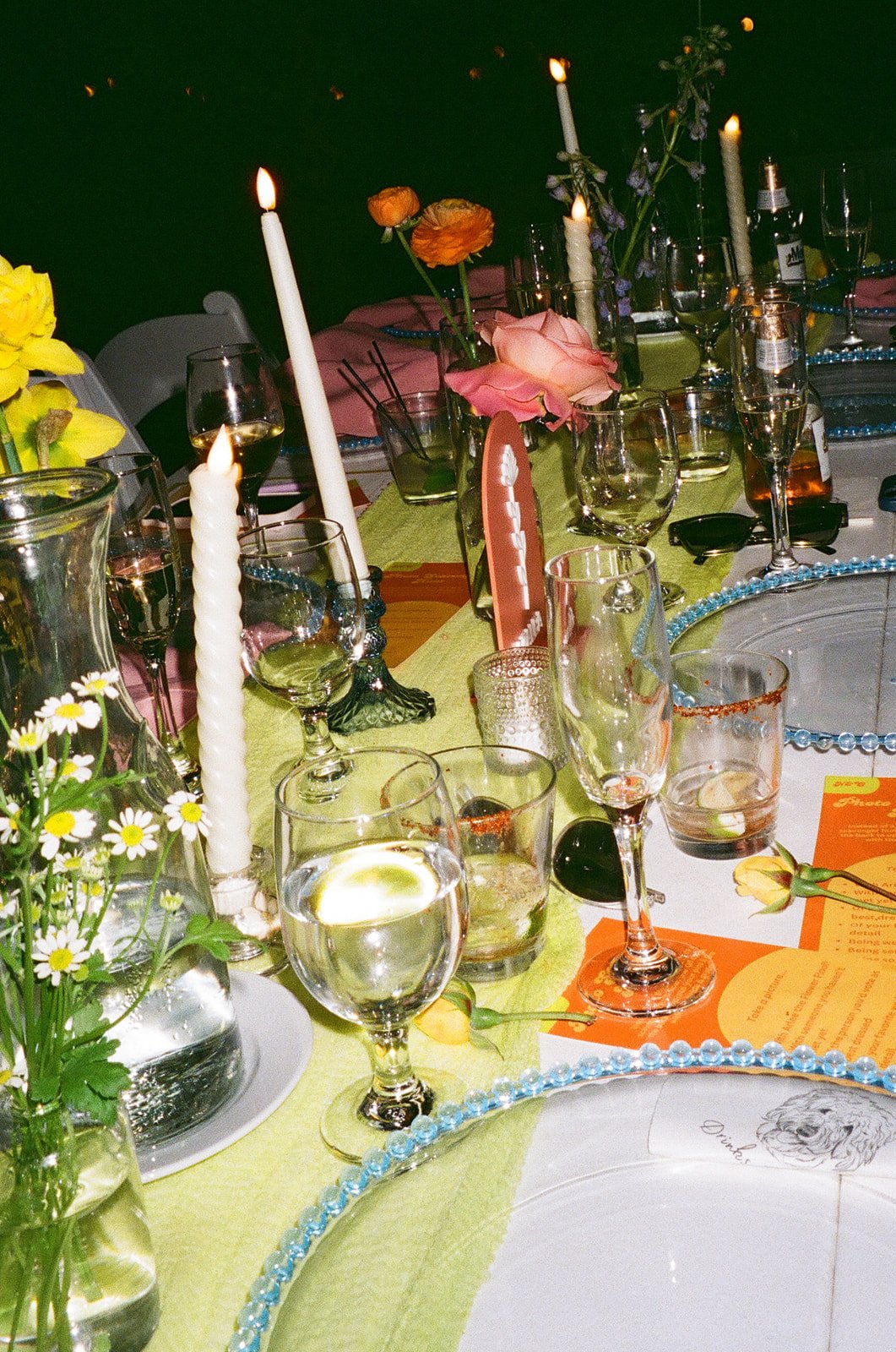 Wedding tables from a colorful wedding