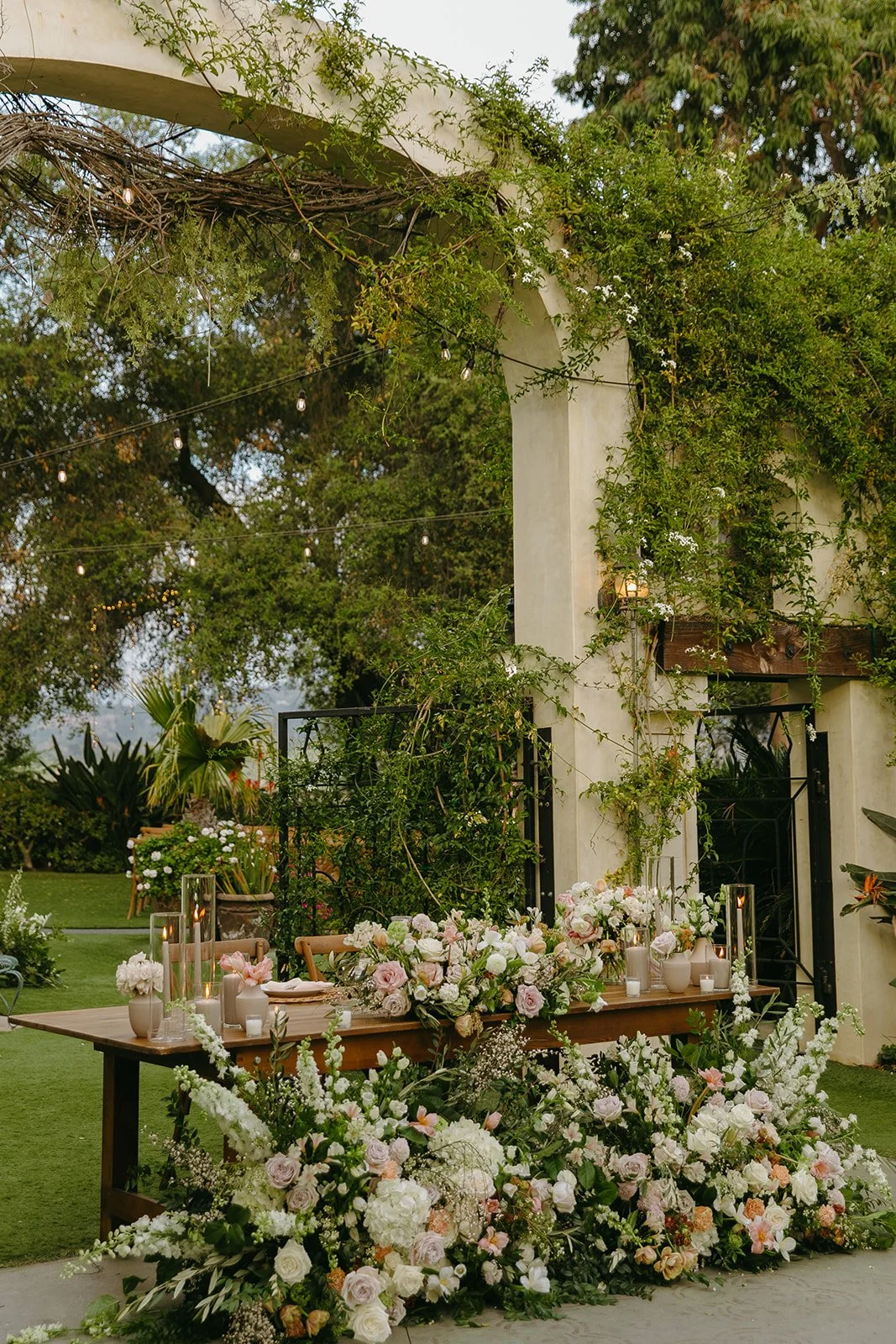 A wedding reception setup at Tivoli