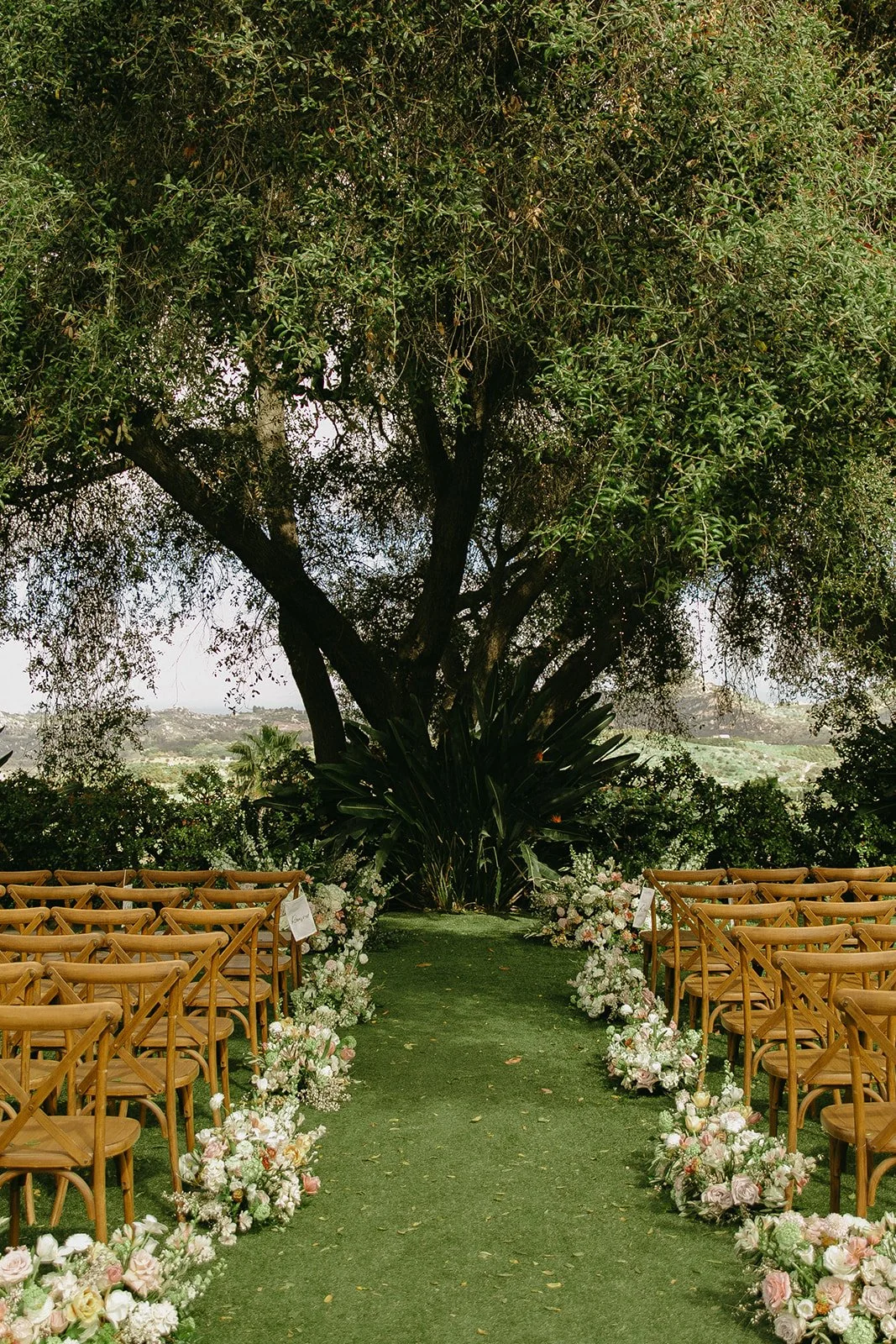 A wedding ceremony setup at Tivoli in SoCal