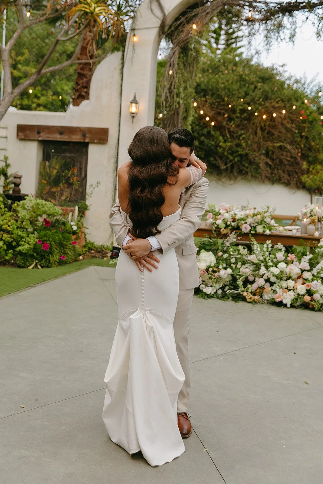 A bride and groom during their first dance at Tivoli