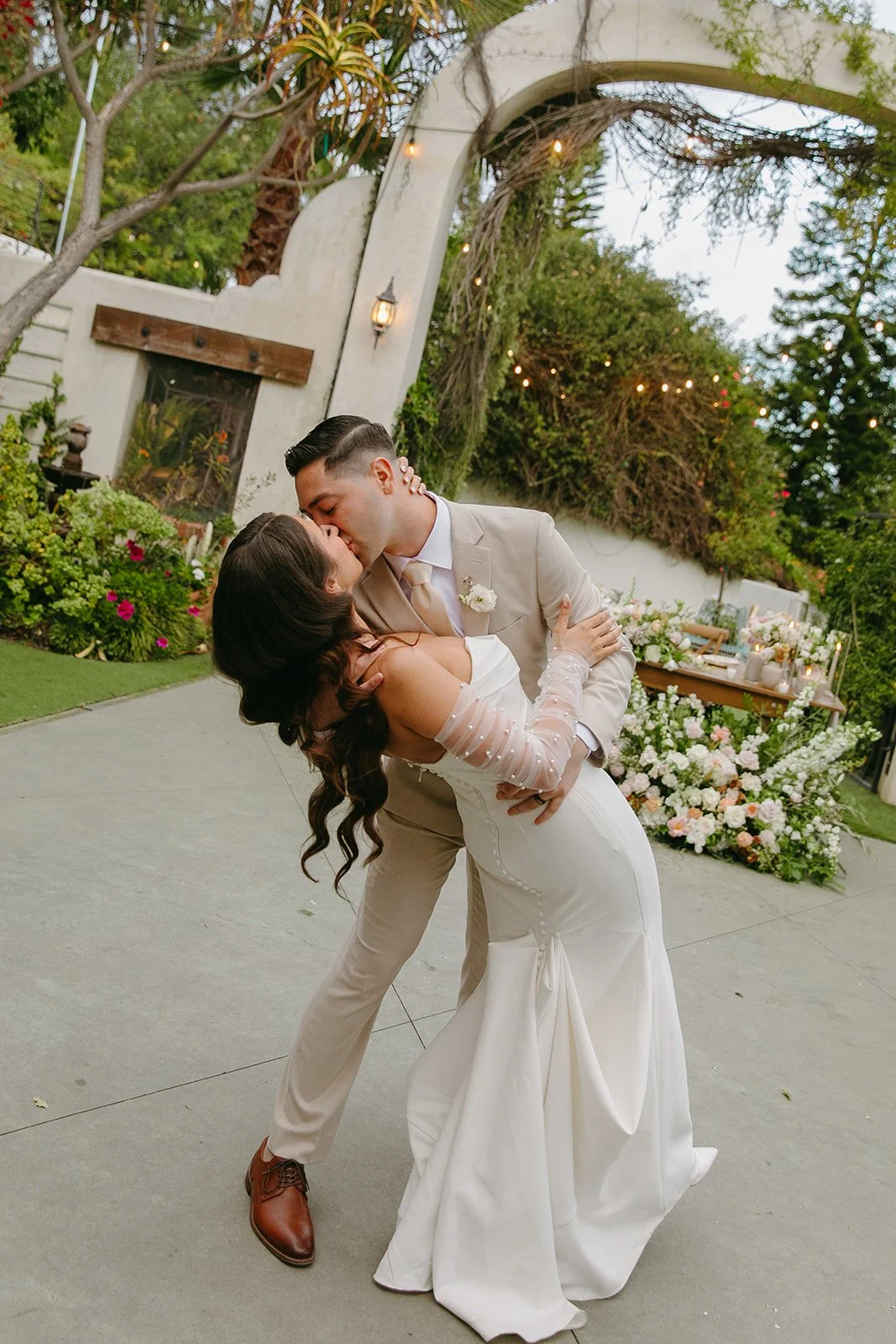 A bride and groom during their first dance at Tivoli