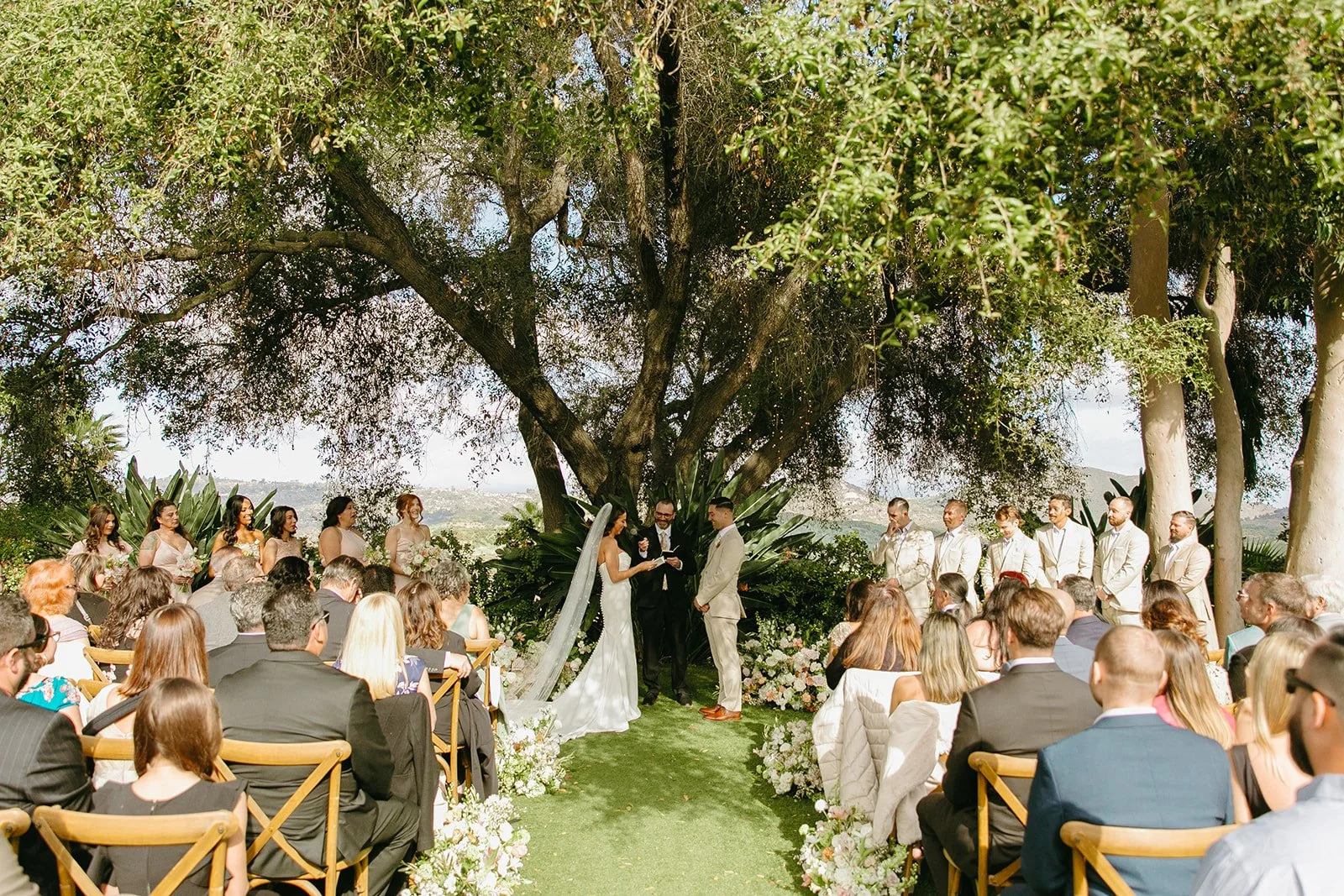 A bride and groom celebrating their wedding ceremony at Tivoli