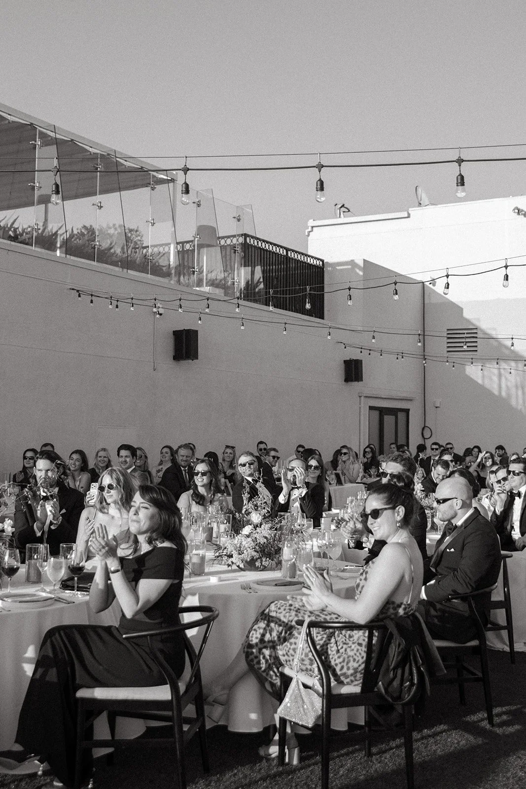 Wedding guests at the London, a West Hollywood wedding venue