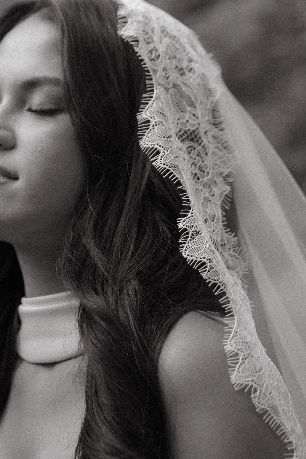 A bride showcasing a veil for Palm Springs weddings