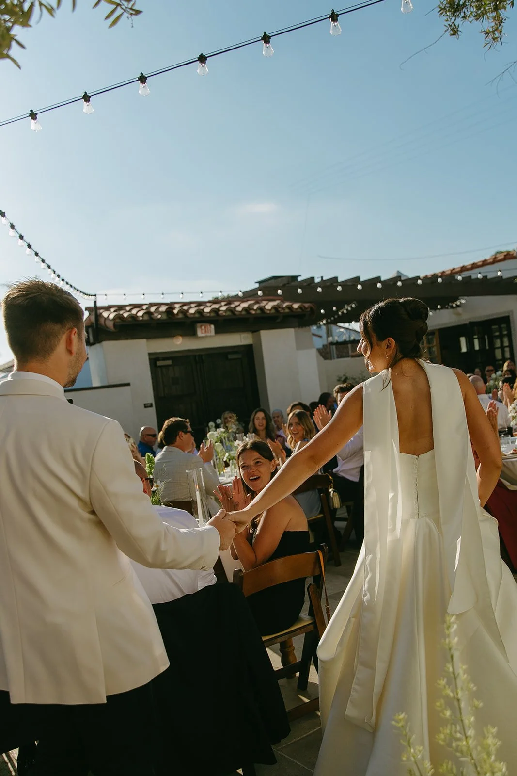 A couple dancing at their wedding reception
