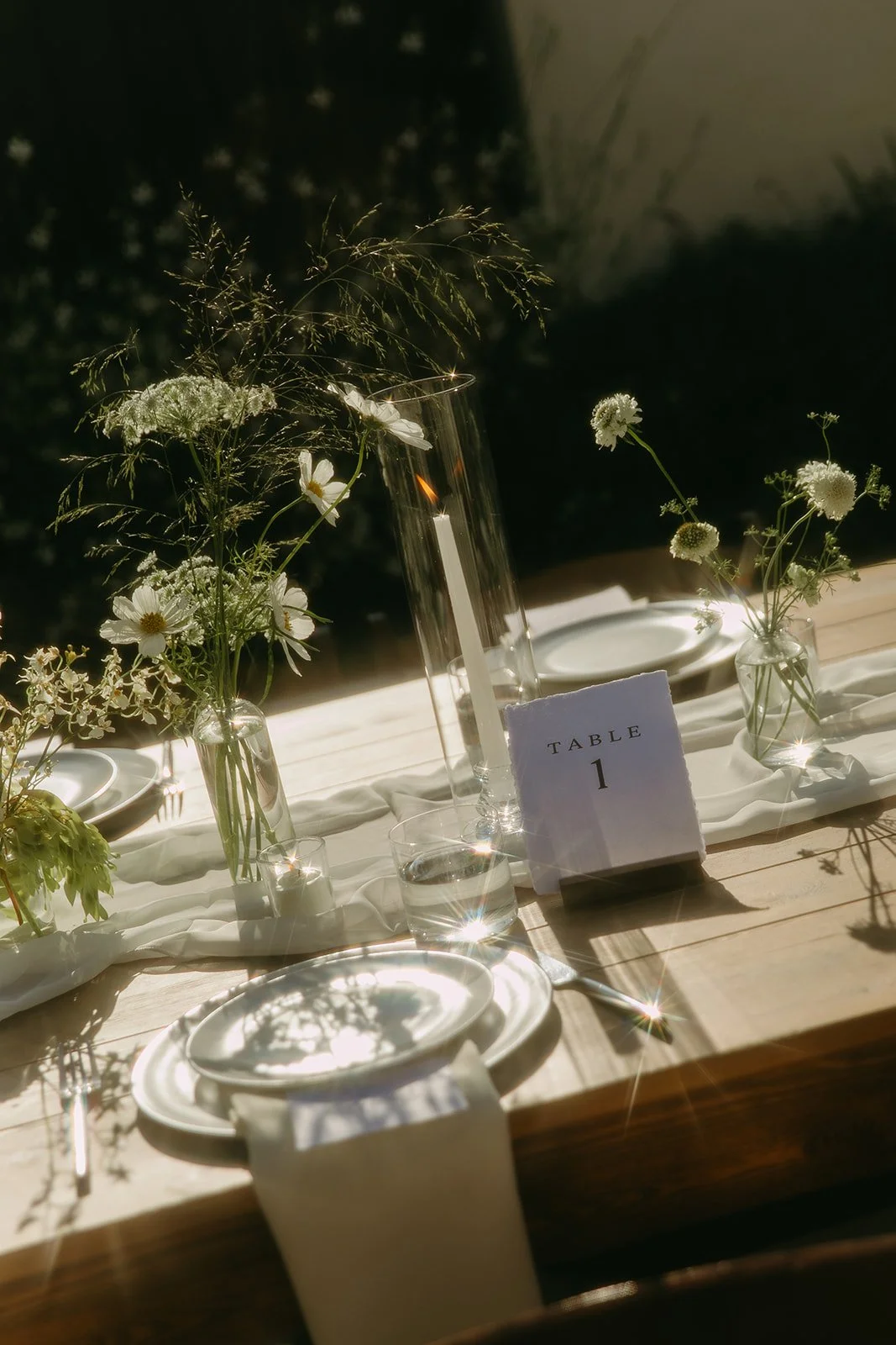 A wedding table design for a san clemente wedding