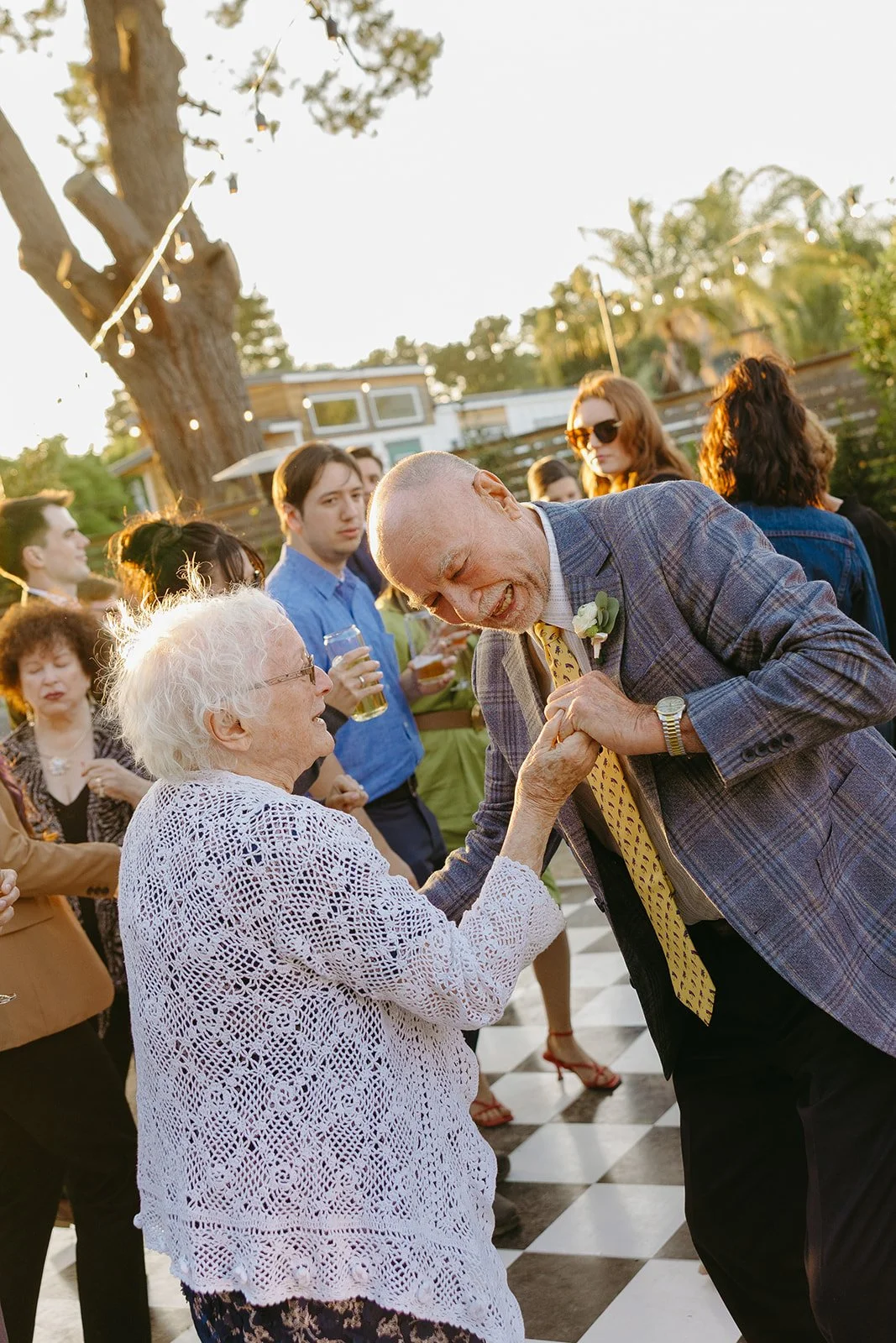 Grandparents dancing at a small wedding showing pff small wedding ideas