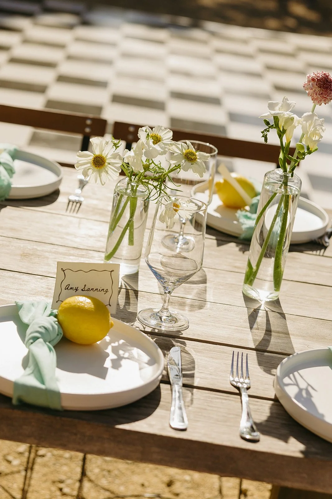 A wedding reception setup for summer, as small wedding ideas