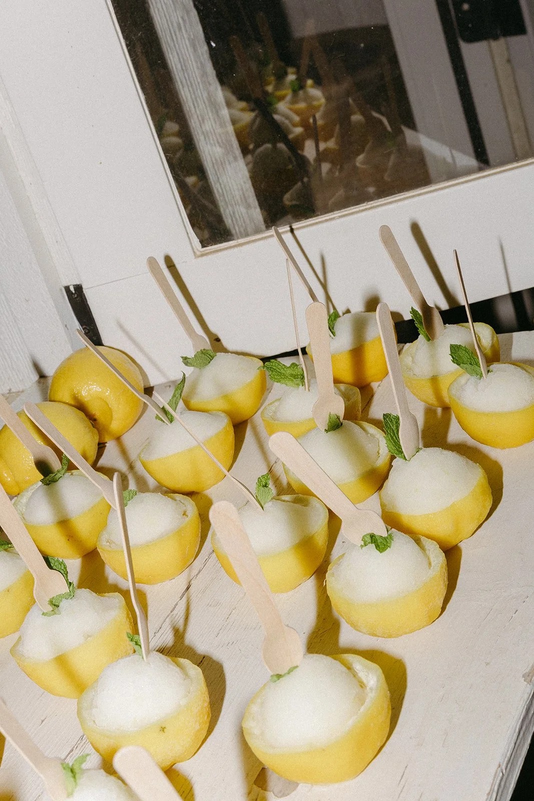 lemon wedding desserts set out as a small wedding idea