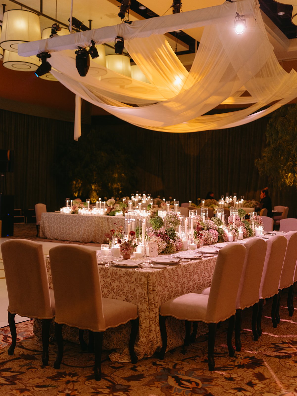 The wedding reception space in Terranea Resort